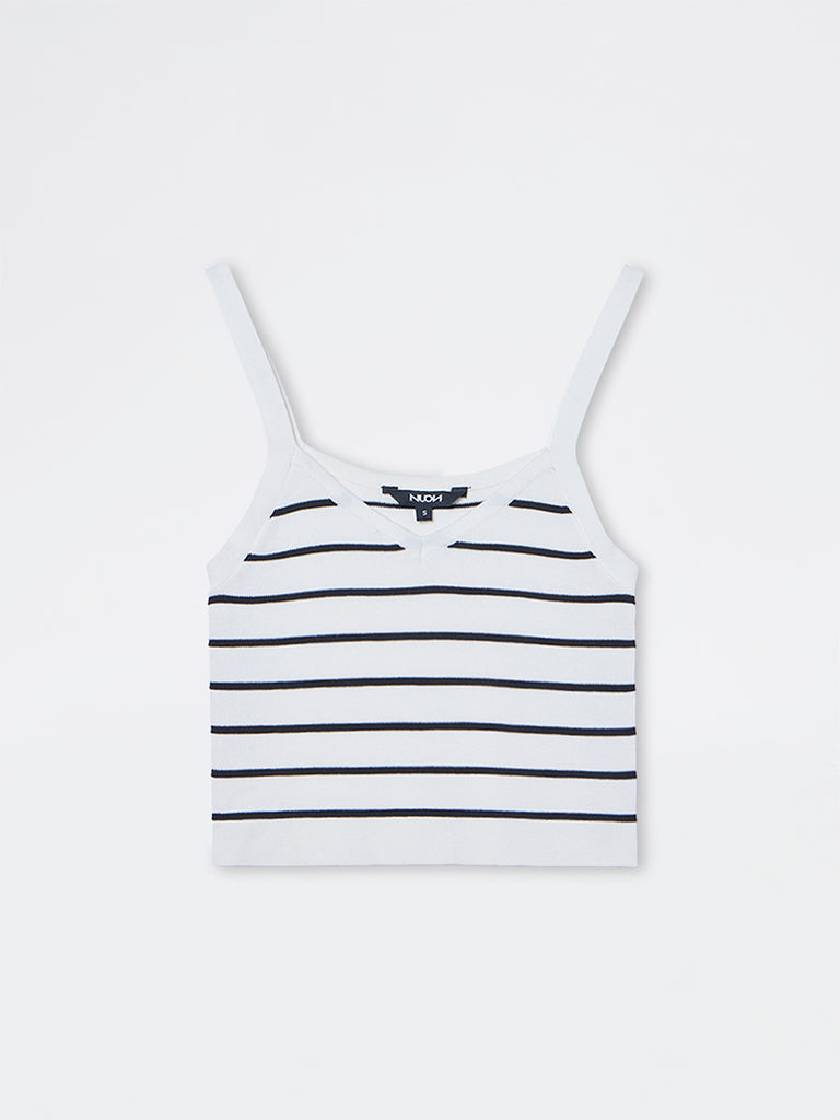 Nuon White Striped Top