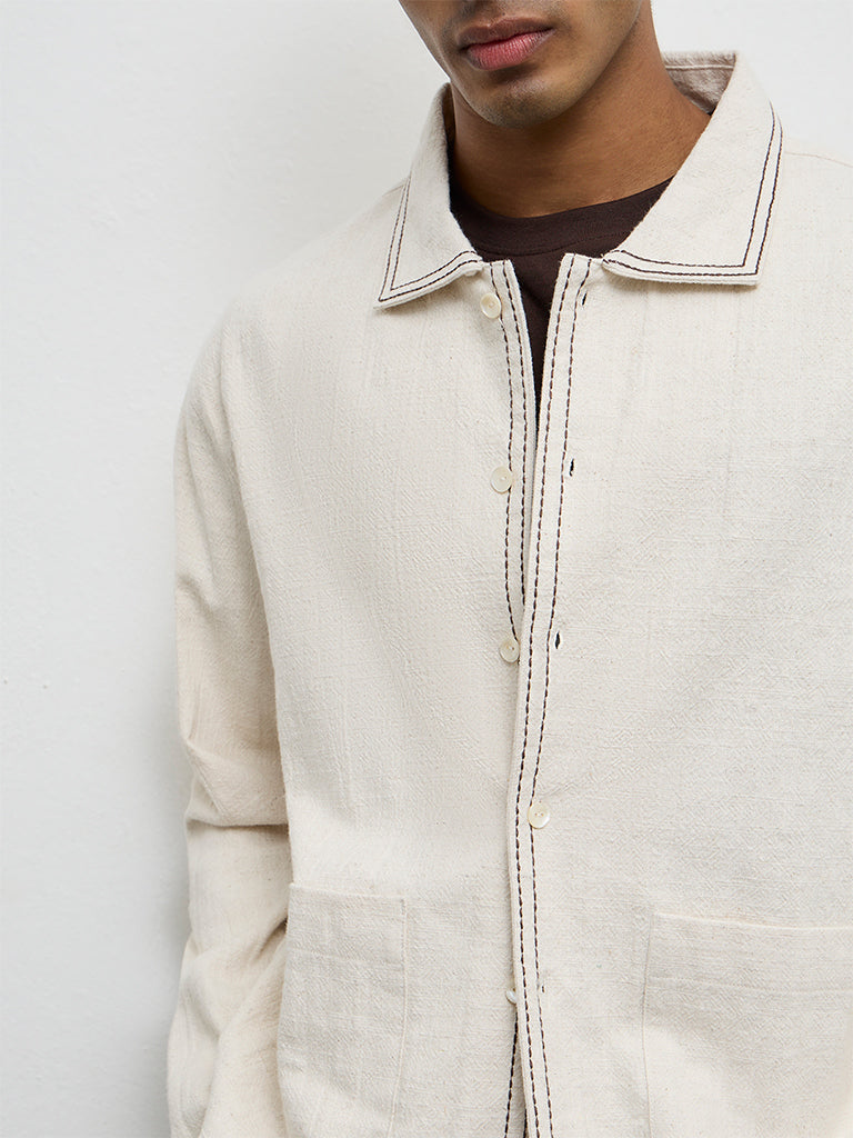 ETA Off-White Relaxed-Fit Cotton-Blend Jacket