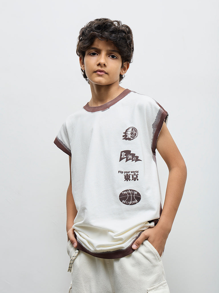 Boys Off-White Printed T-Shirt