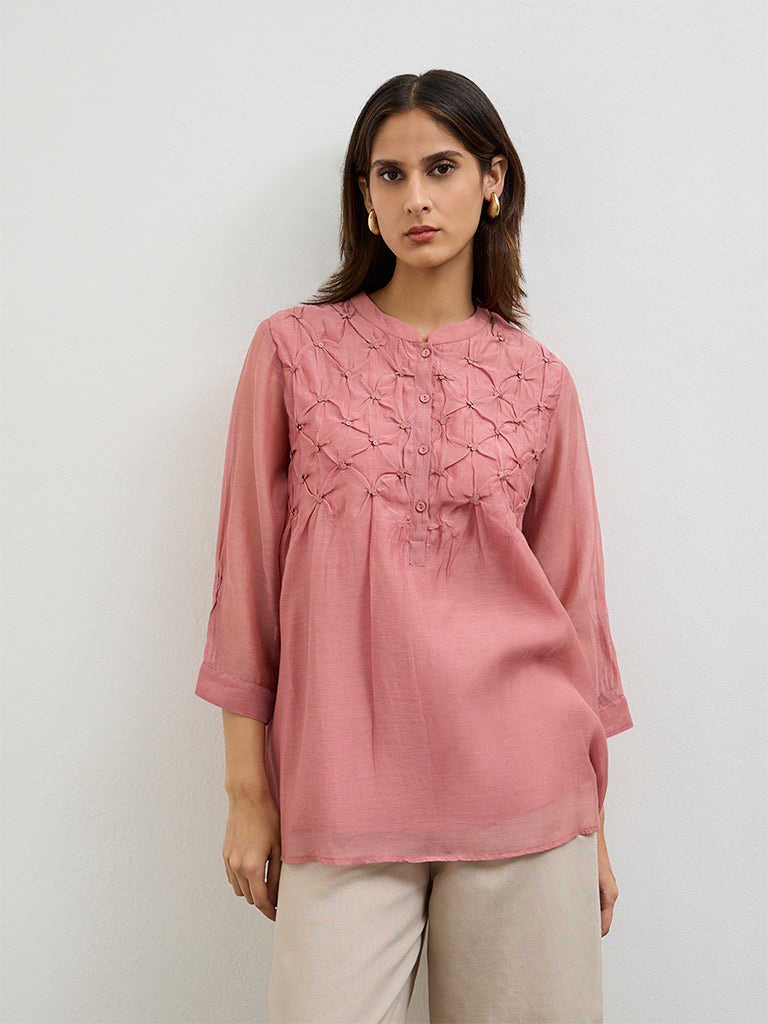 Zuba Dusty Pink Cotton-Blend Tunic