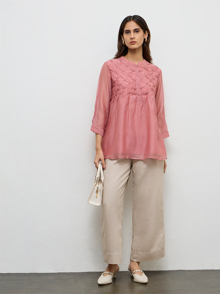 Zuba Dusty Pink Cotton-Blend Tunic