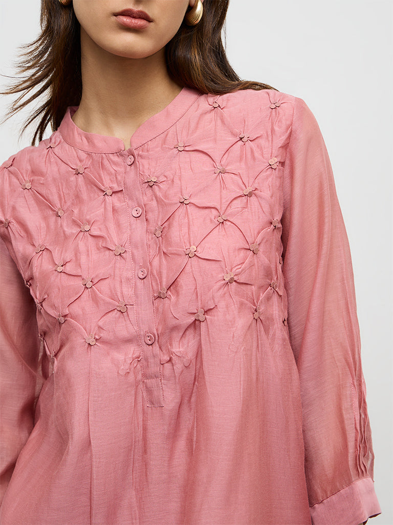 Zuba Dusty Pink Cotton-Blend Tunic