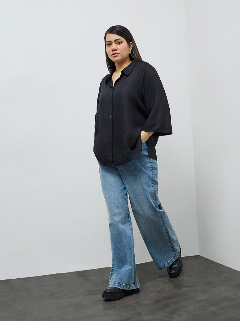Gia Black Solid Shirt