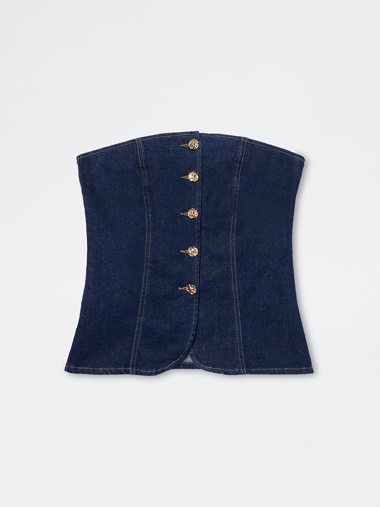 LOV Dark Blue Denim Tube Top