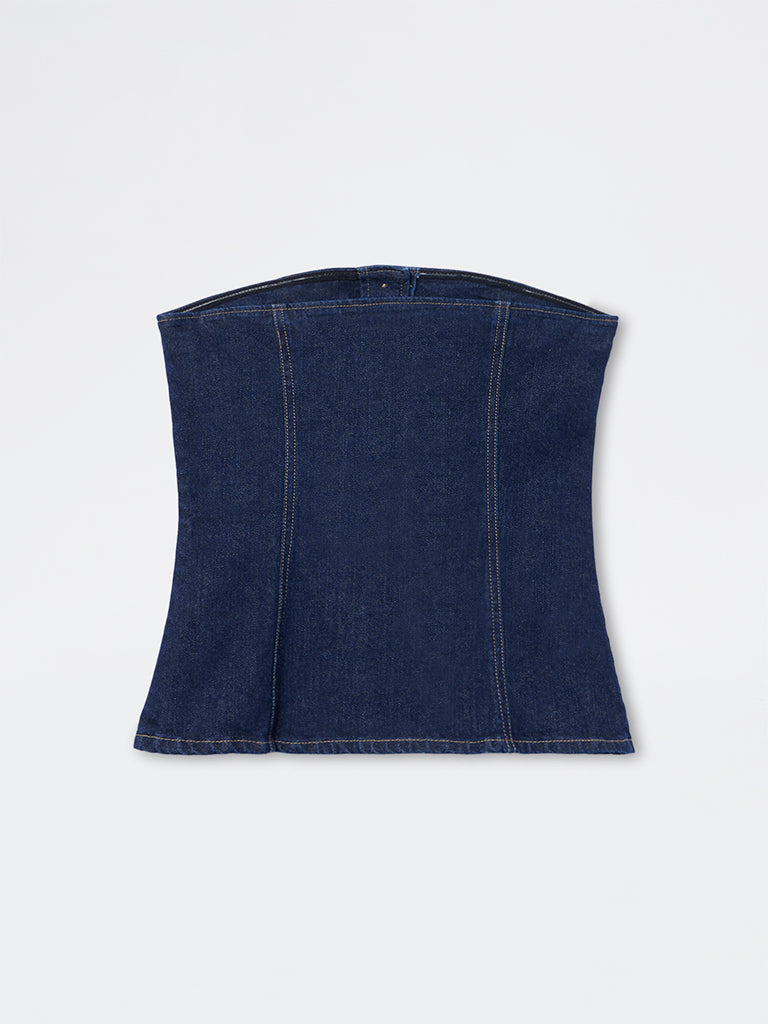LOV Dark Blue Denim Tube Top