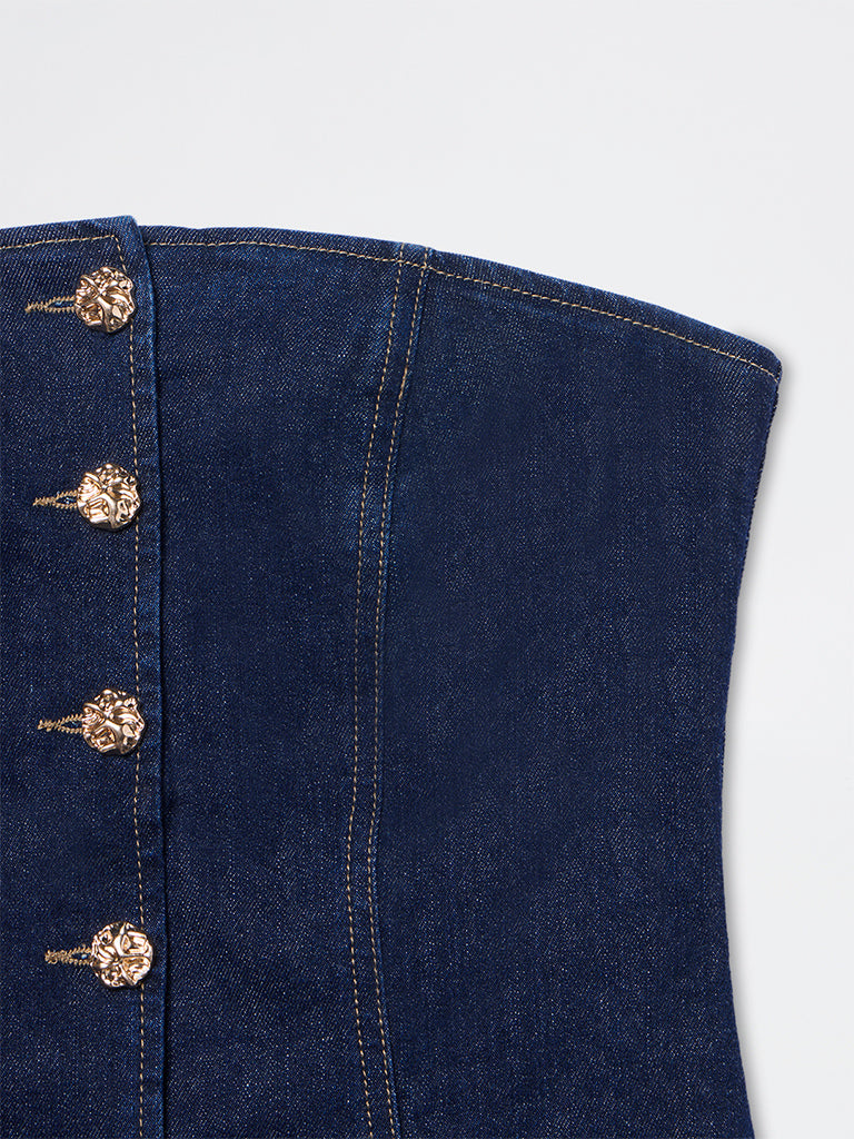LOV Dark Blue Denim Tube Top