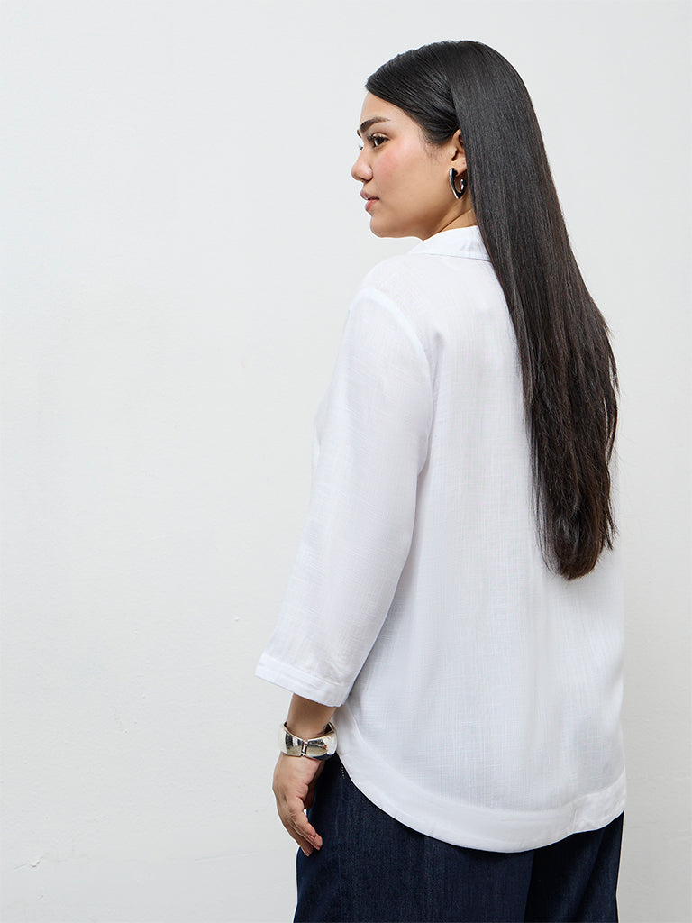 Gia White Floral Design Shirt