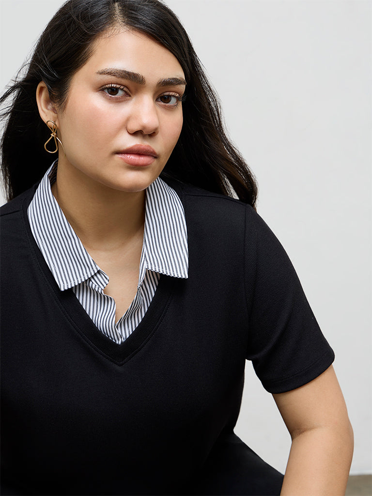 Gia Black Solid Top