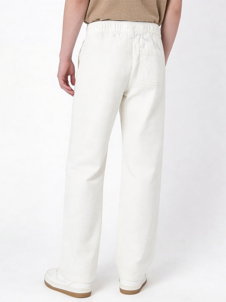 Y&F Kids Boys Off-White Mid-Rise Cotton Pants