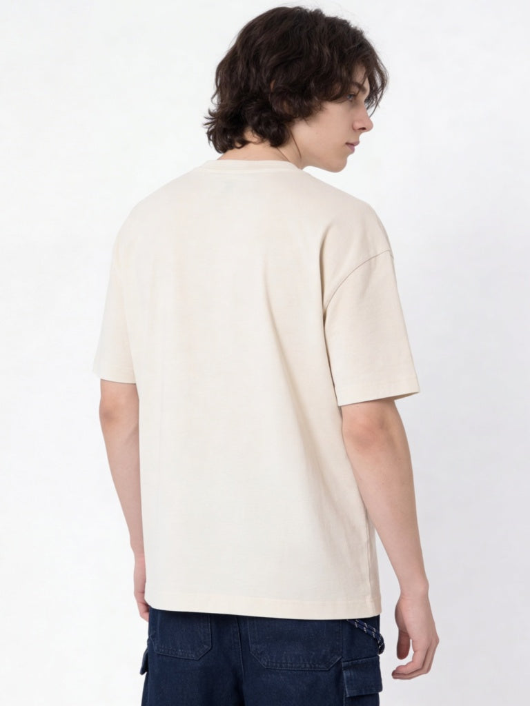 Y&F Kids Boys Off-White Printed Cotton T-Shirt