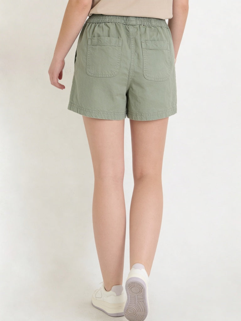Y&F Kids Girls Sage High-Rise Cotton Shorts