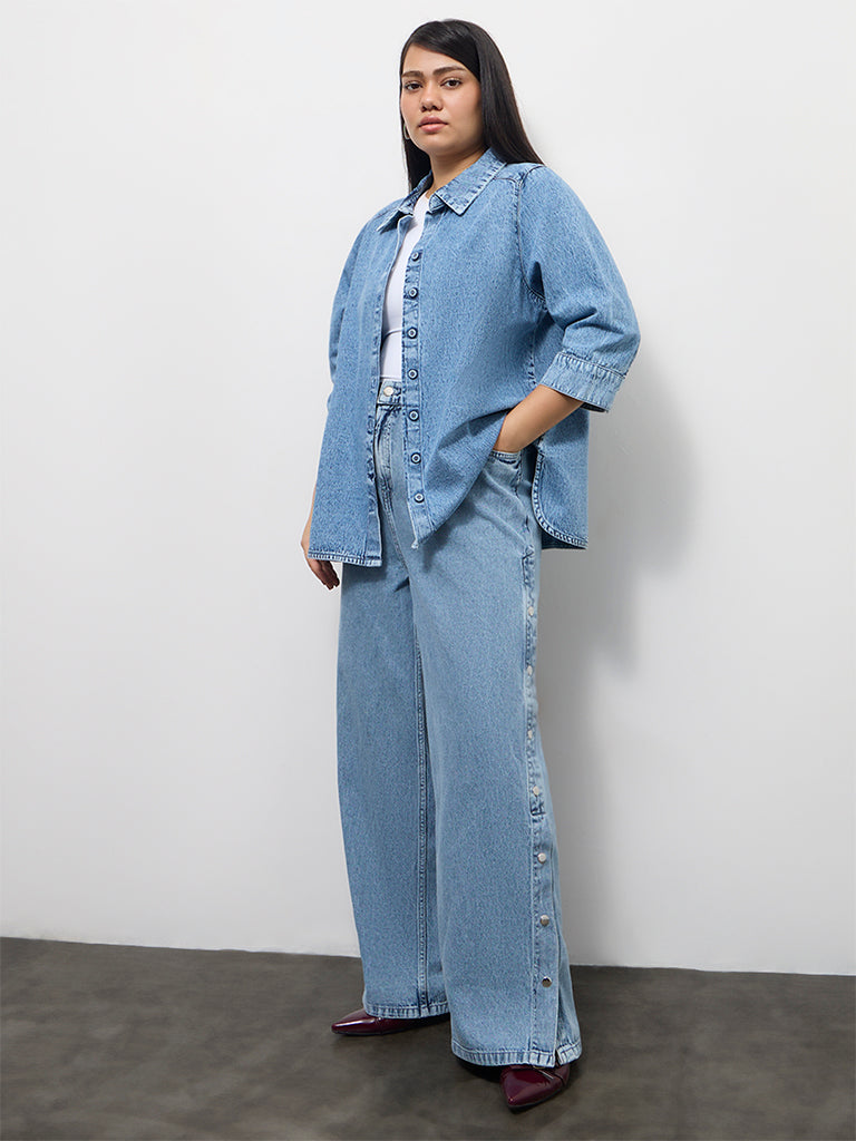 Gia Blue Acid Wash High-Rise Jeans