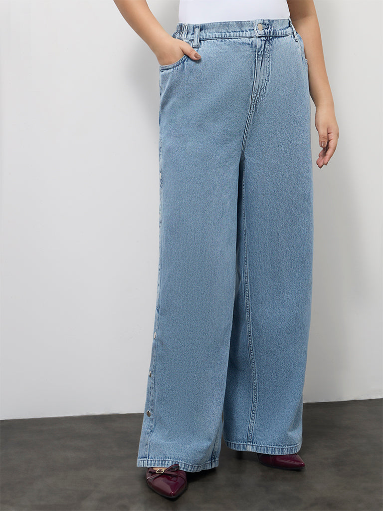 Gia Blue Acid Wash High-Rise Jeans