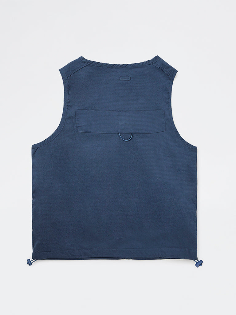 Y&F Kids Boys Navy Cotton-Blend Jacket
