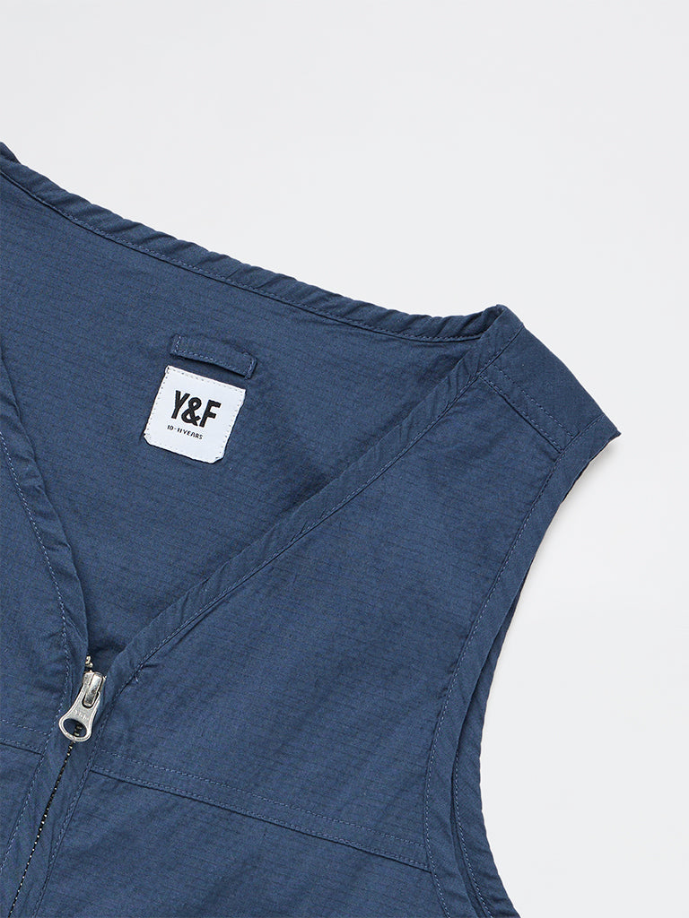 Y&F Kids Boys Navy Cotton-Blend Jacket