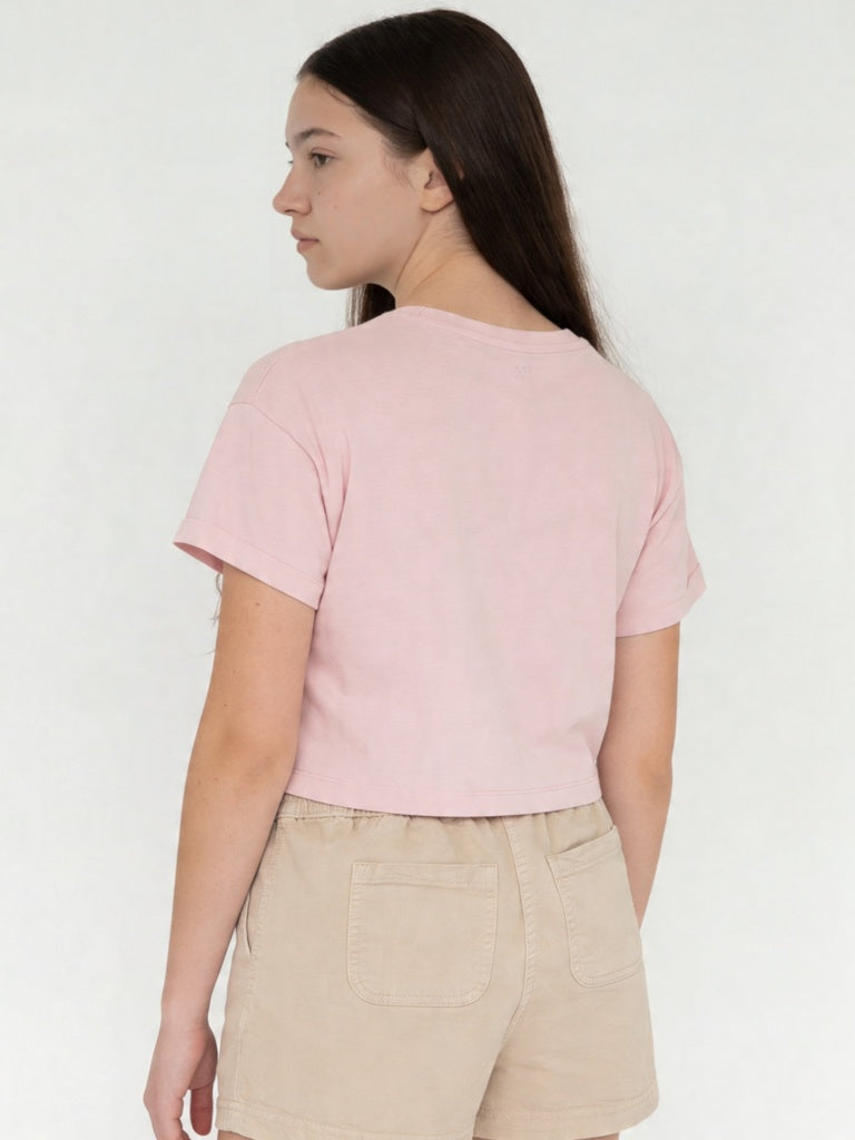 Y&F Kids Girls Pink Printed Cotton T-Shirt