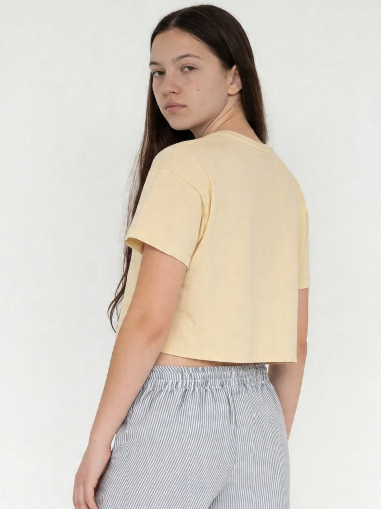 Y&F Kids Girls Yellow Printed Cotton T-Shirt