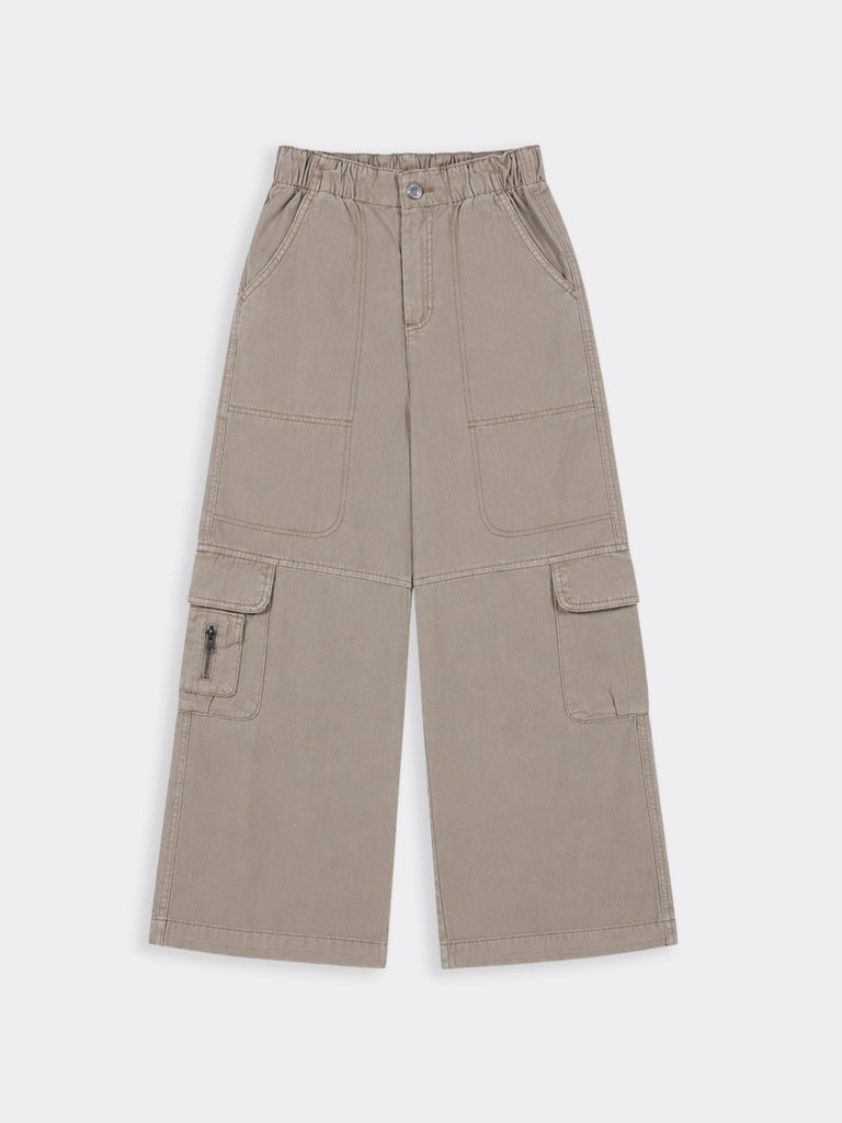 Girls Stone Multi-Pocket Relaxed Fit Cargo Pants