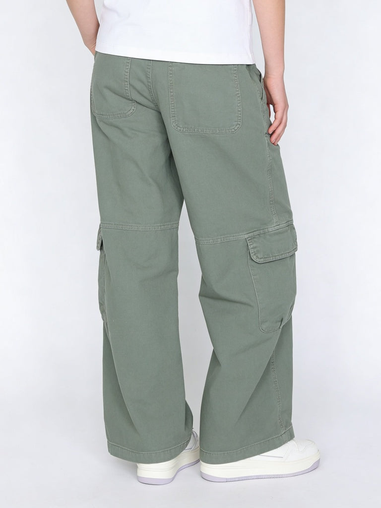 Girls Sage Pocket Mid-Rise Regular Fit Cotton Cargo Pants