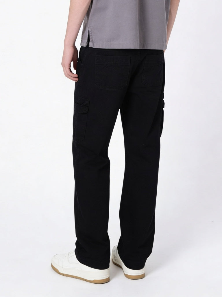 Boys Black Multi-Pocket Cargo Relaxed Fit Jeans
