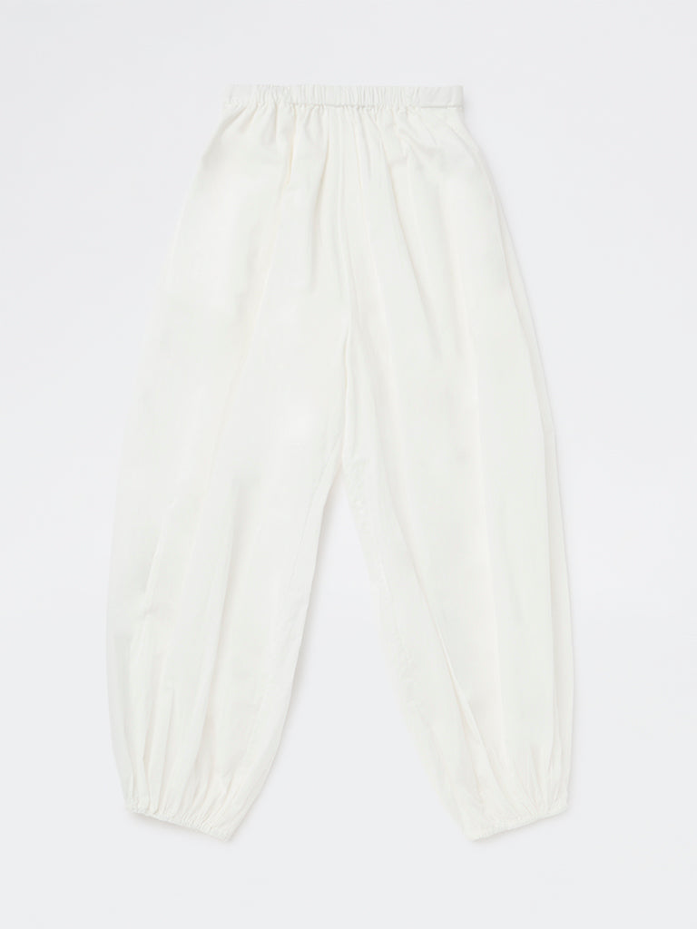 Y&F Kids Girls White High-Rise Harem Cotton Pants
