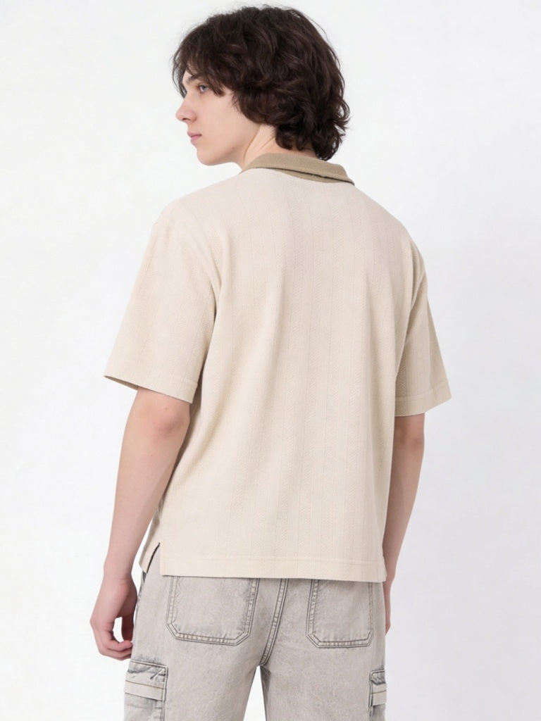 Y&F Kids Boys Beige Graphic Printed T-Shirt