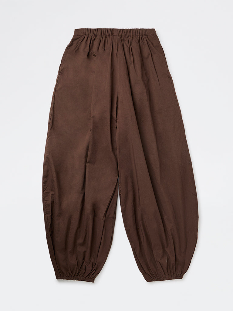 Y&F Kids Girls Brown High-Rise Harem Cotton Pants
