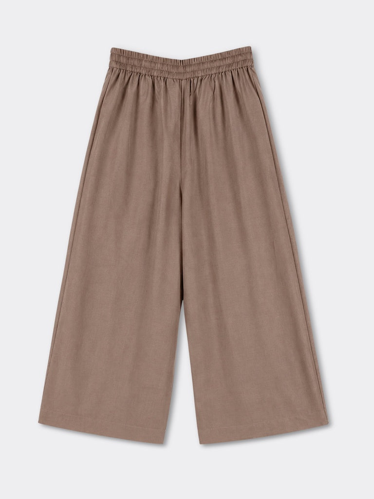 Utsa Brown Floral Embroidered Cotton Pants