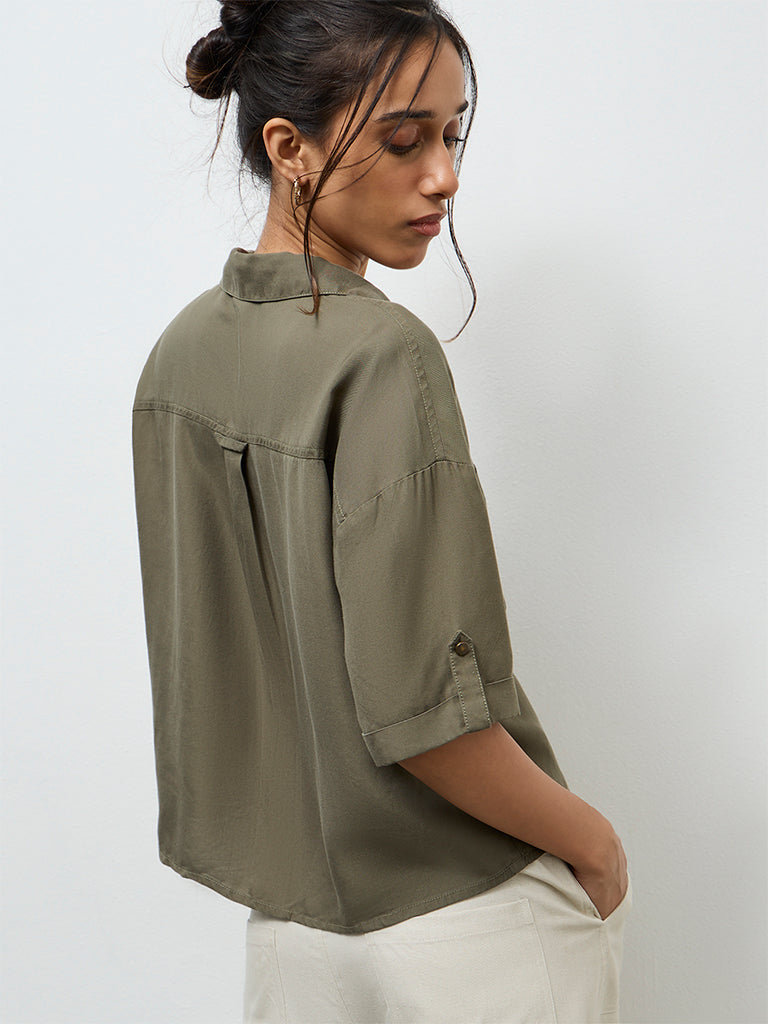 LOV Olive Solid Shirt