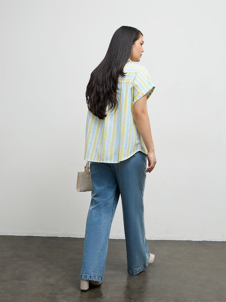 Gia Blue and Yellow Striped Shirt