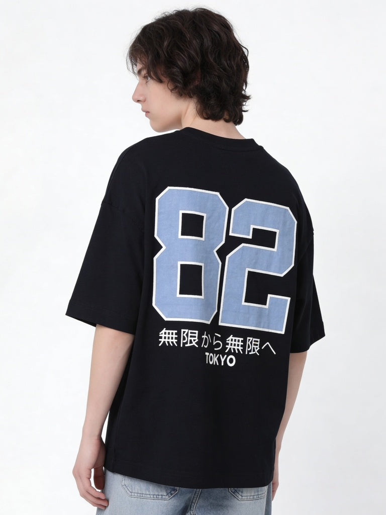 Y&F Kids Boys Black Printed Cotton T-Shirt