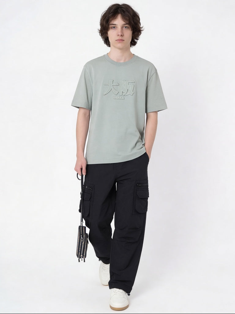 Y&F Kids Boys Sage Printed Cotton T-Shirt