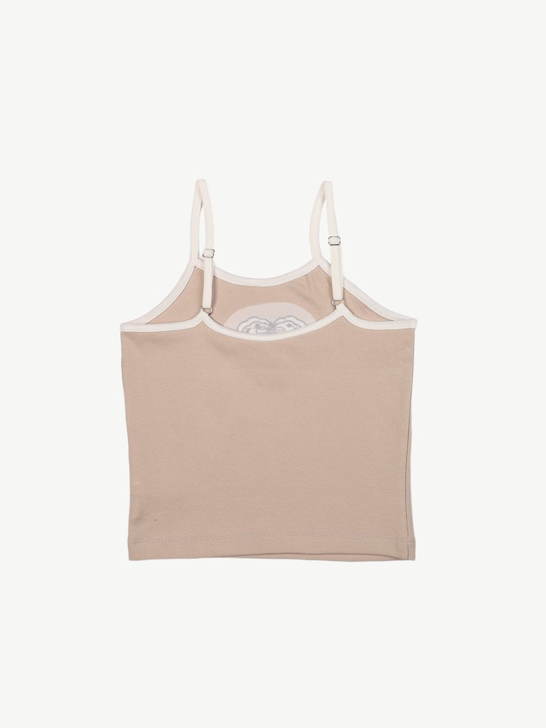 Y&F Kids Girls Beige Printed Cotton-Blend Top