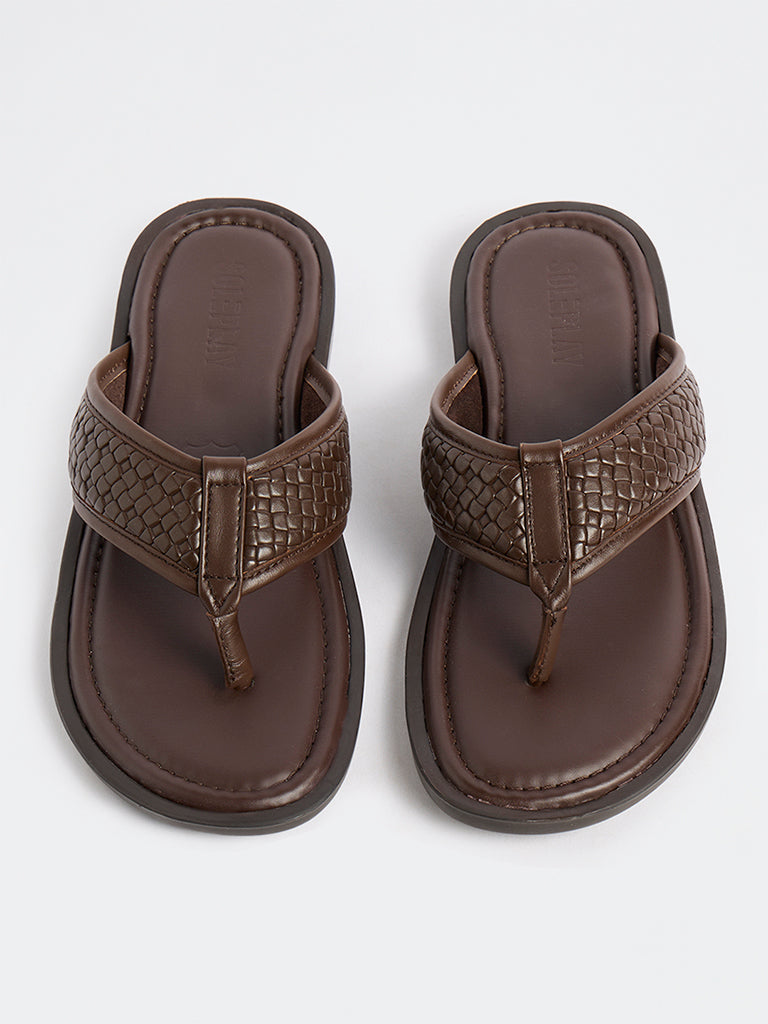 SOLEPLAY Dark Brown Thong Sandals