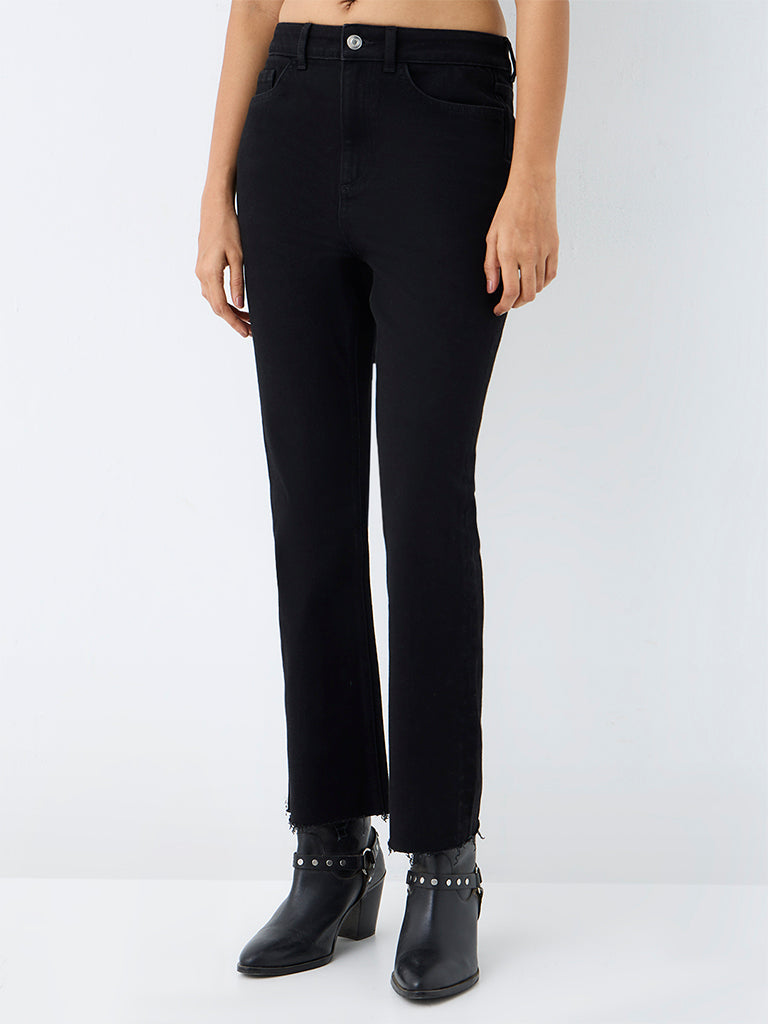 LOV Black-Wash High-Waist Relaxed Fit Jeans