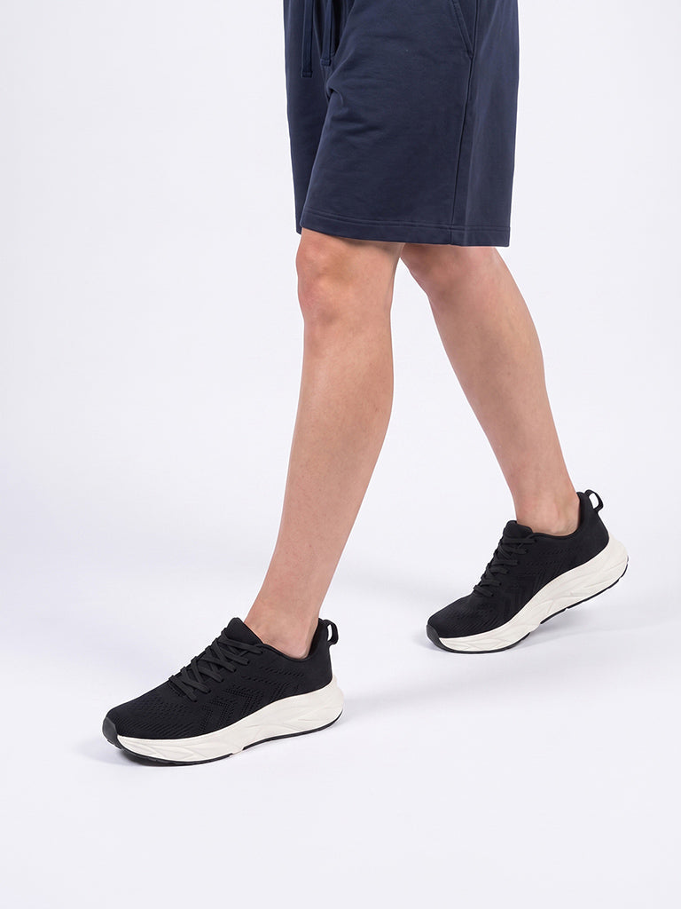 SOLEPLAY Black Knit-Textured Jogger Shoes