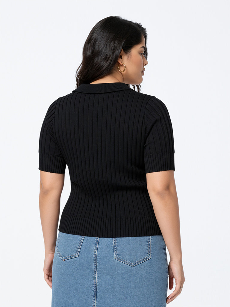 Gia Black Self-Striped Sweater