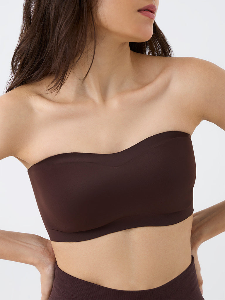 Wunderlove Dark Brown Invisible Supergrip Padded Strapless Bra