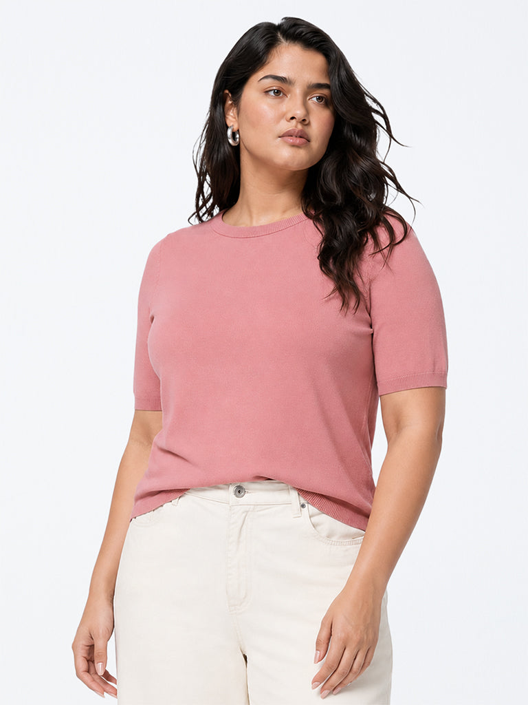 Gia Dusty Pink Solid Sweater