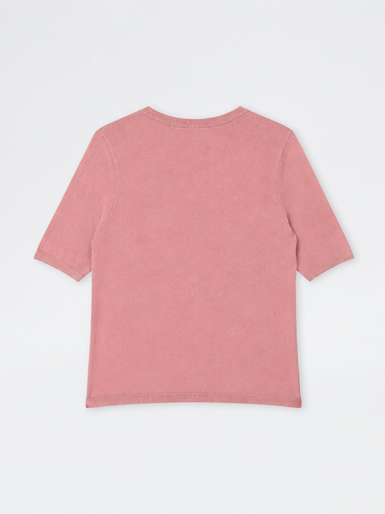 Gia Dusty Pink Solid Sweater