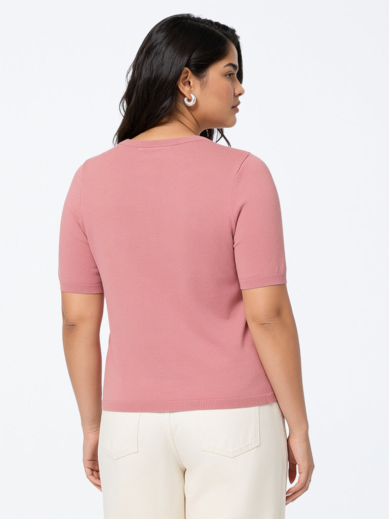 Gia Dusty Pink Solid Sweater