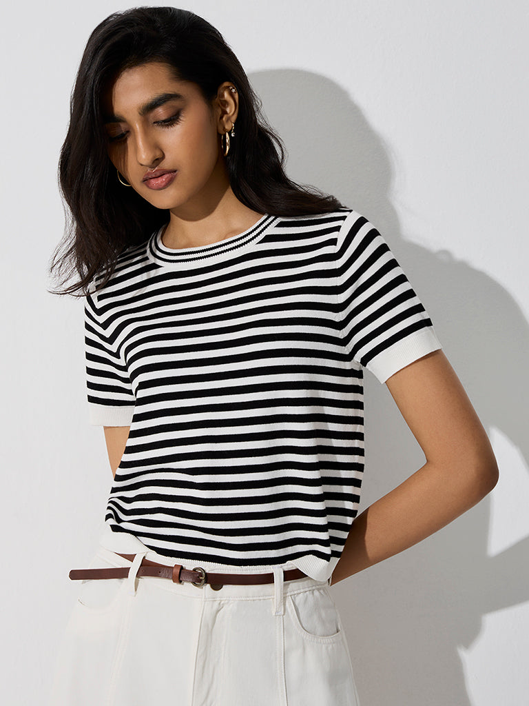 LOV Black Striped T-Shirt