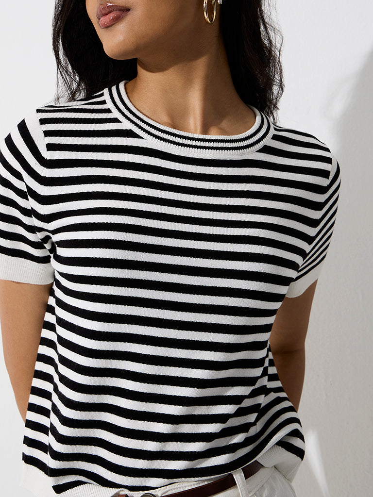 LOV Black Striped T-Shirt