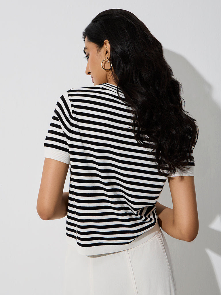 LOV Black Striped T-Shirt