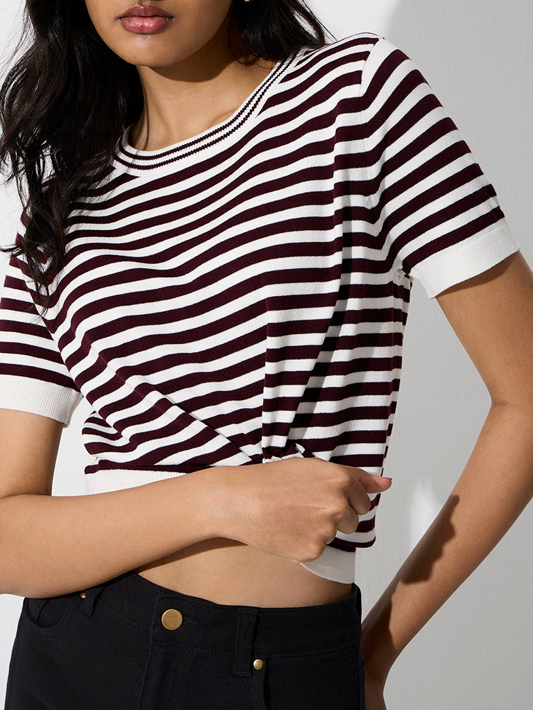 LOV Wine Striped T-Shirt