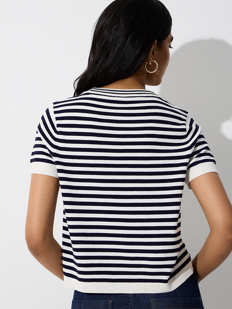 LOV Navy Striped T-Shirt