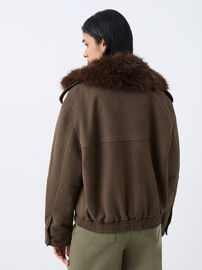 LOV Olive Faux-Fur Jacket