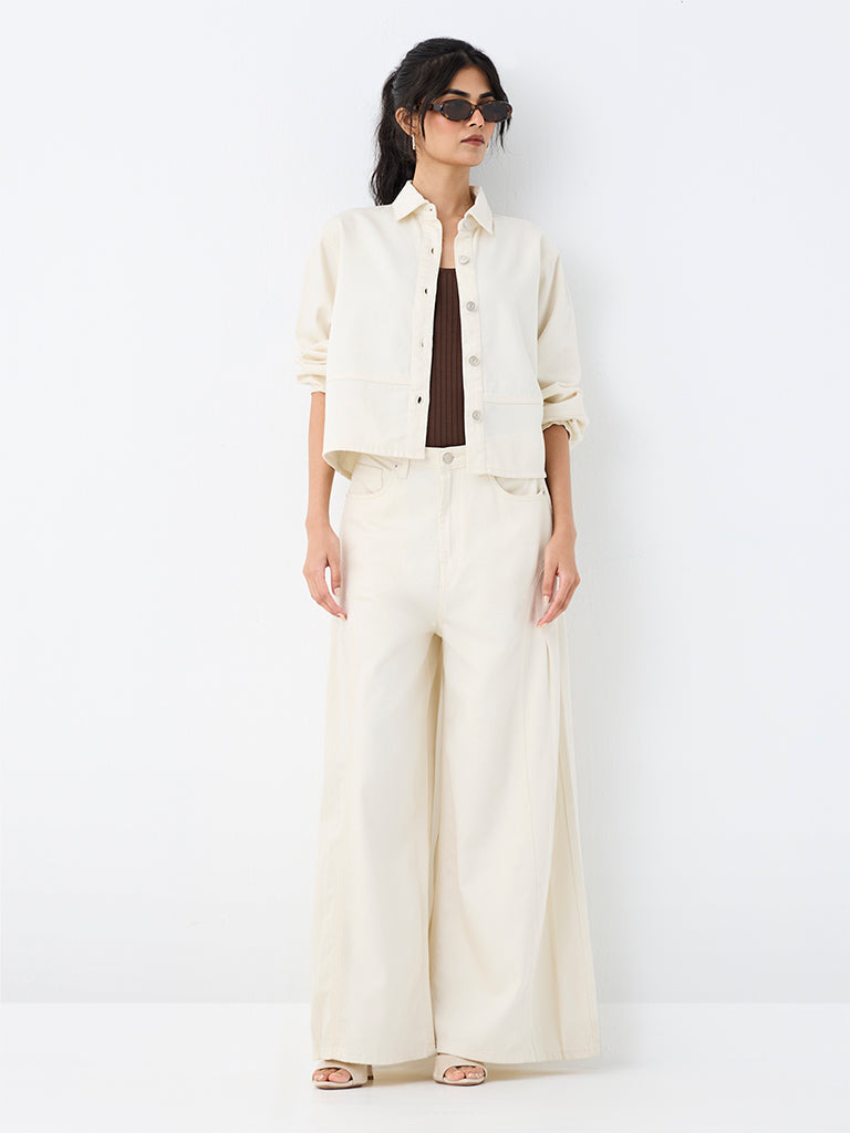 LOV Off-White Cotton-Blend Jacket