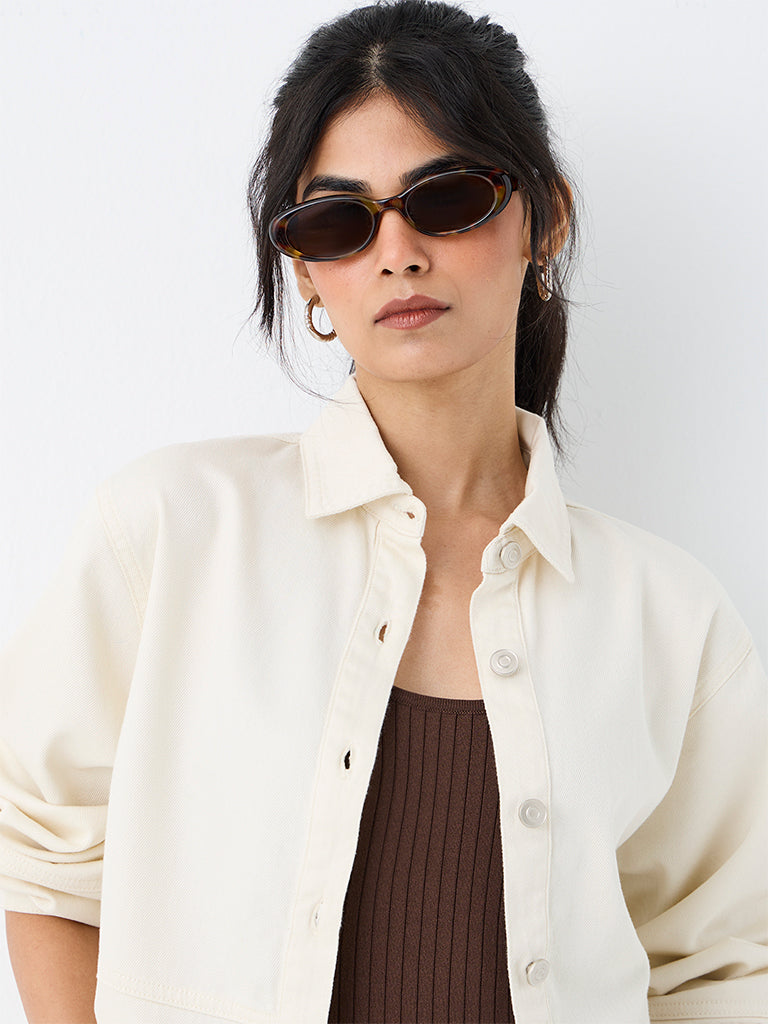 LOV Off-White Cotton-Blend Jacket
