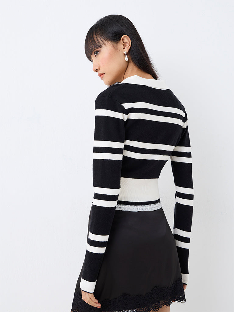 Nuon Black Striped Top
